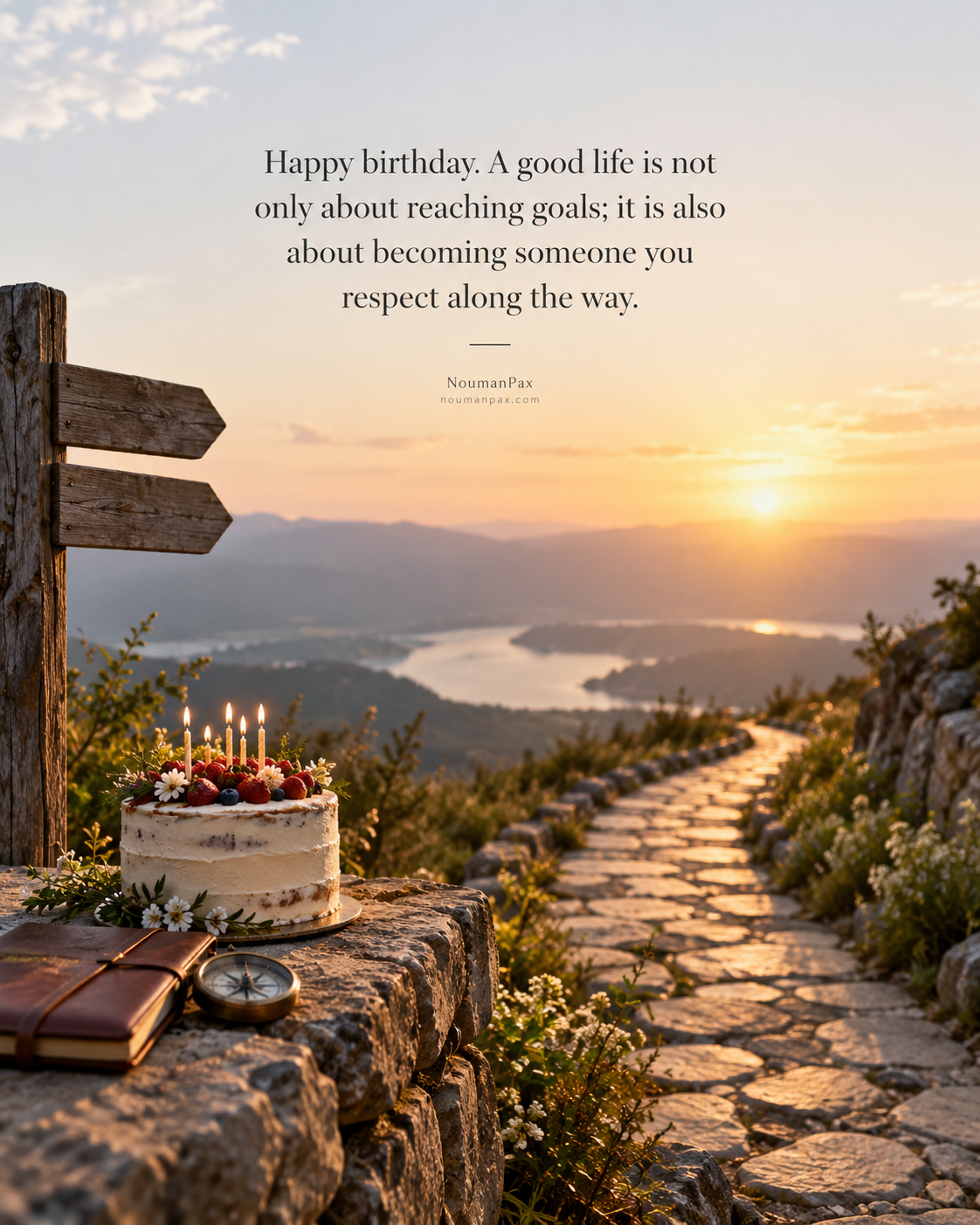 Happy birthday. A good life is not only about reaching goals; it is also about becoming someone you respect along the way.