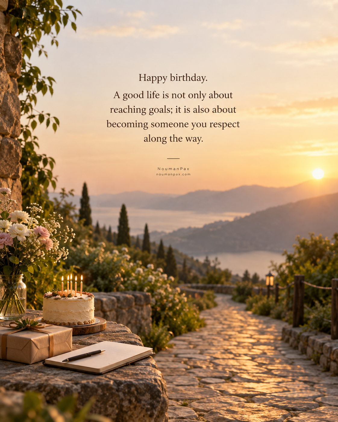 Happy birthday. A good life is not only about reaching goals; it is also about becoming someone you respect along the way.