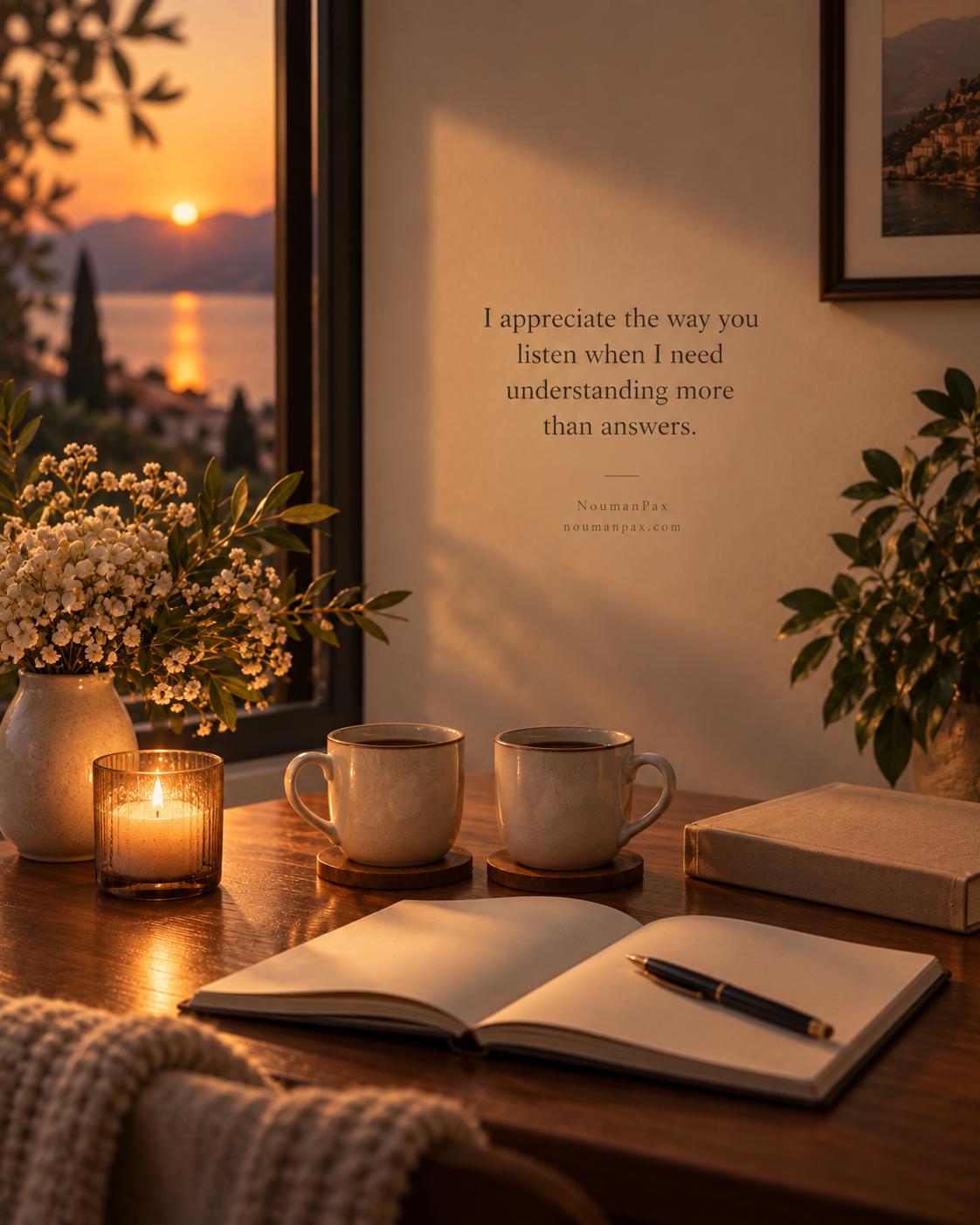 I appreciate the way you listen when I need understanding more than answers.