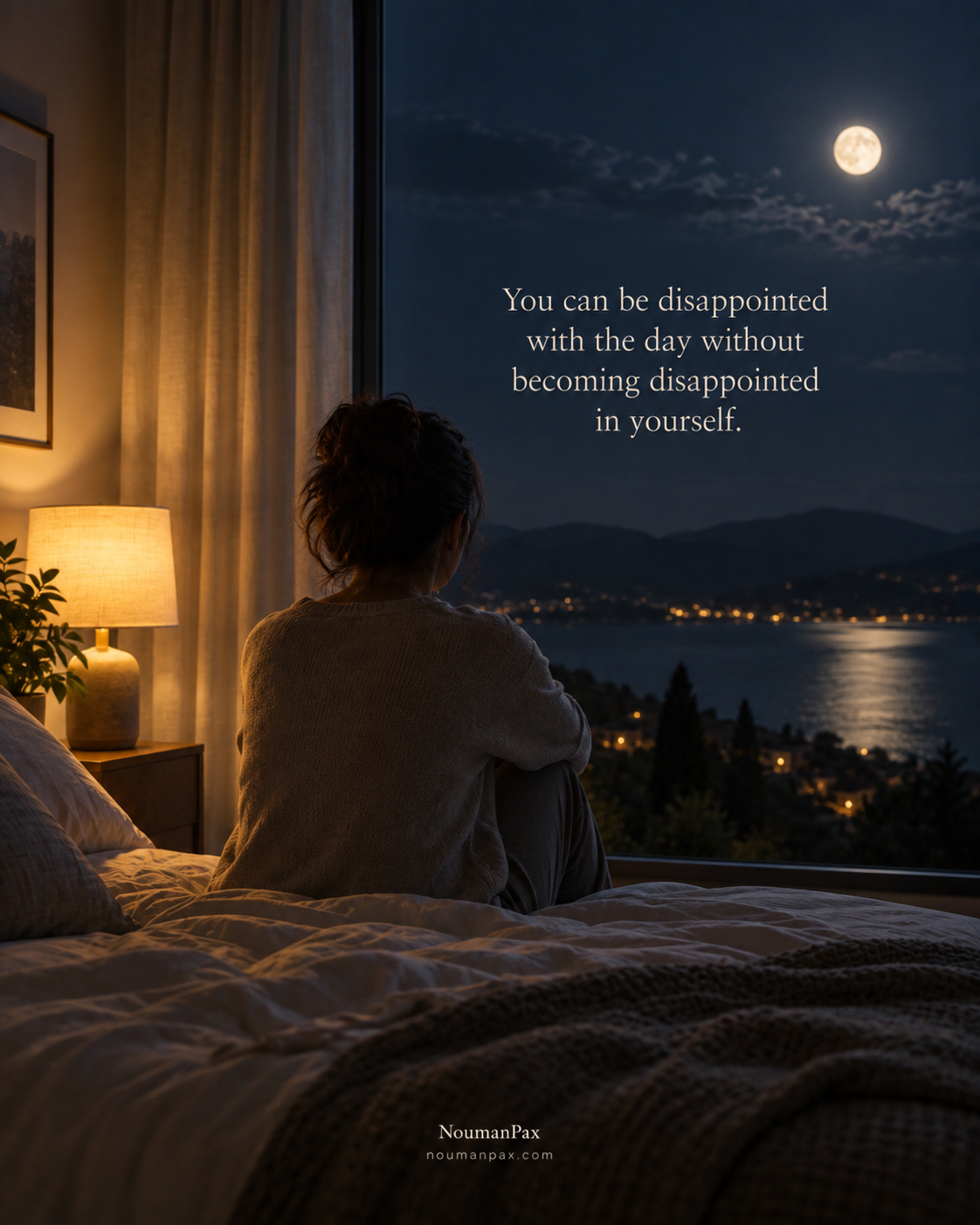 Good night difficult day quote about being disappointed with the day not yourself