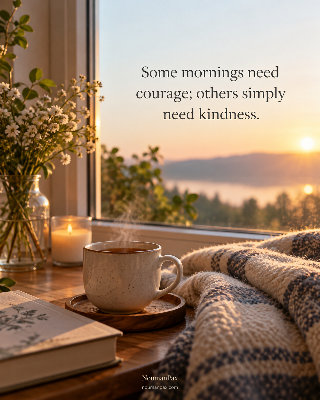 Good morning difficult day quote about courage and kindness