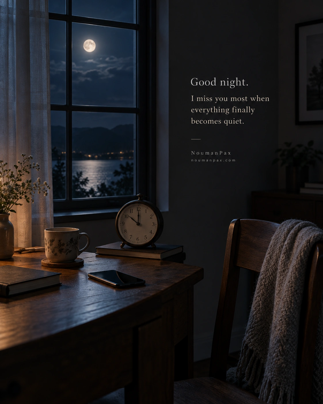 Good night. I miss you most when everything finally becomes quiet.