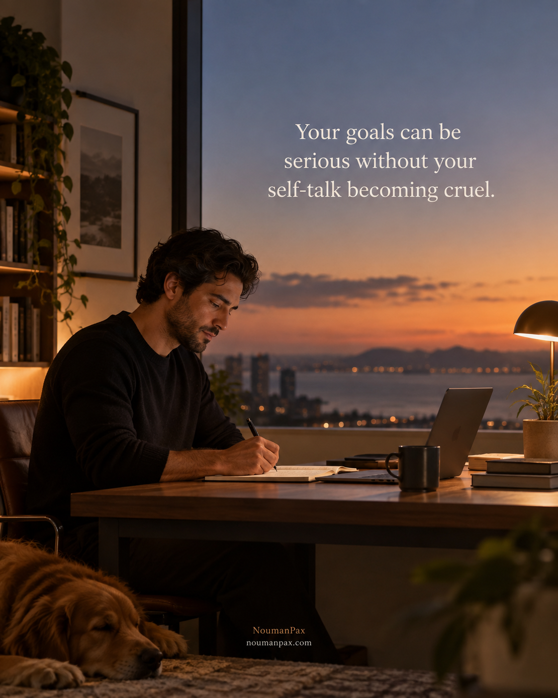 Your goals can be serious without your self-talk becoming cruel.