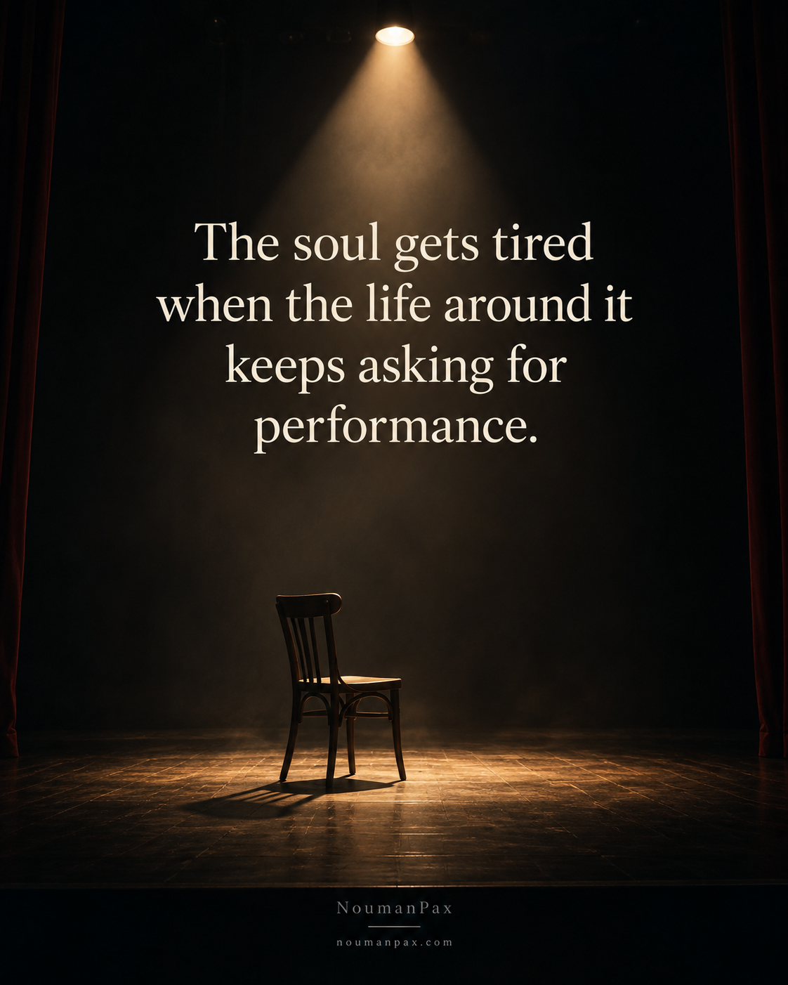 The soul gets tired when life asks for performance