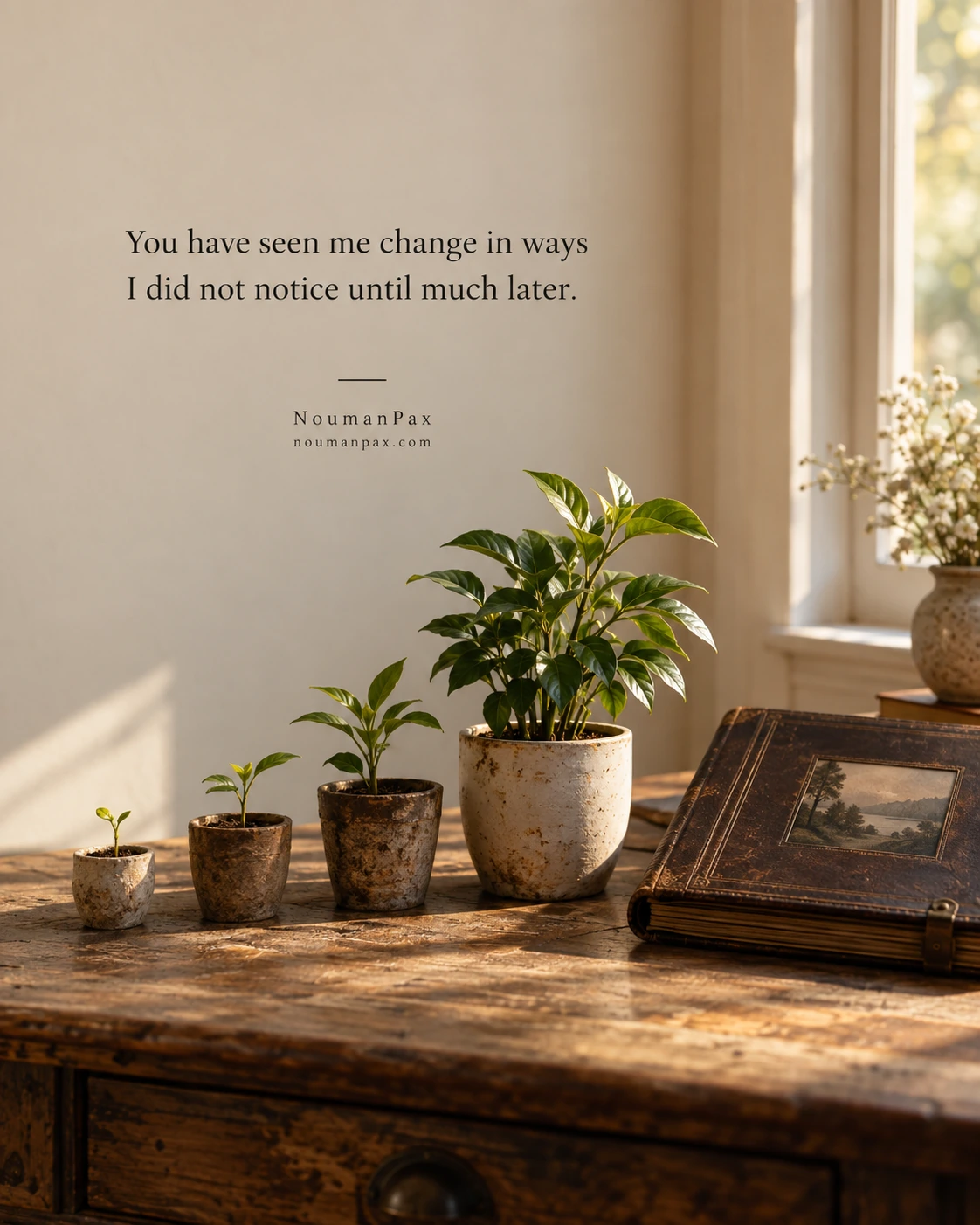You have seen me change in ways I did not notice until much later.