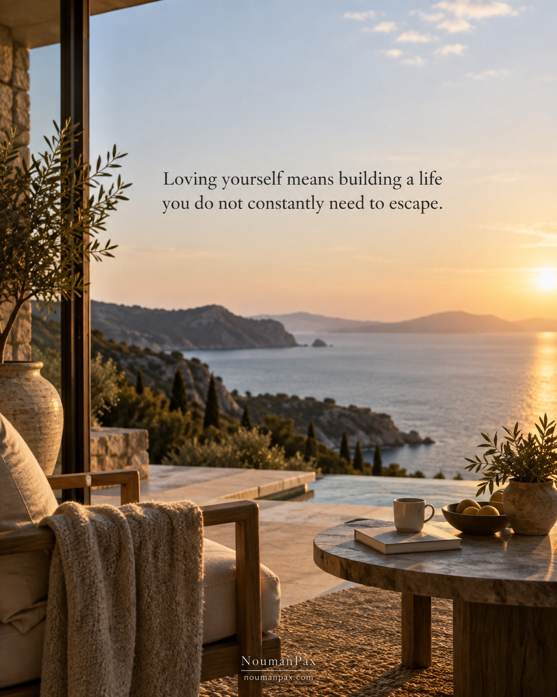 Loving yourself means building a life you do not constantly need to escape.