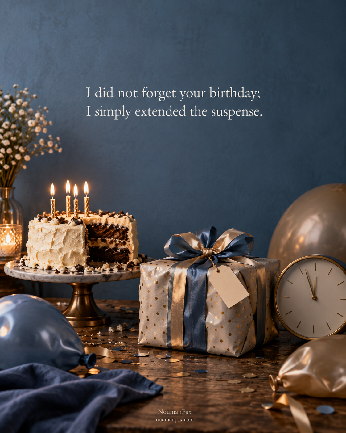 I did not forget your birthday; I simply extended the suspense.