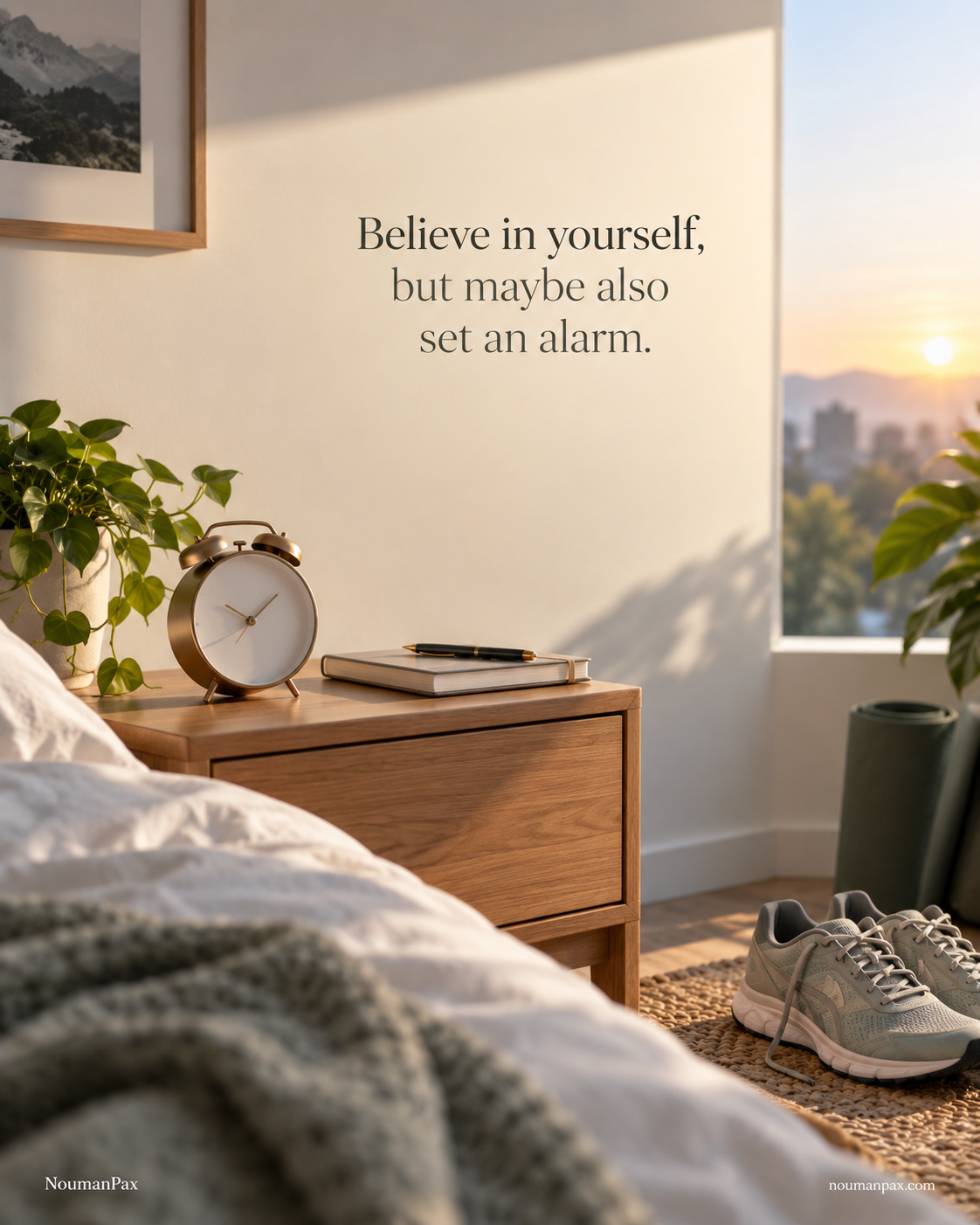 Believe in yourself, but maybe also set an alarm.