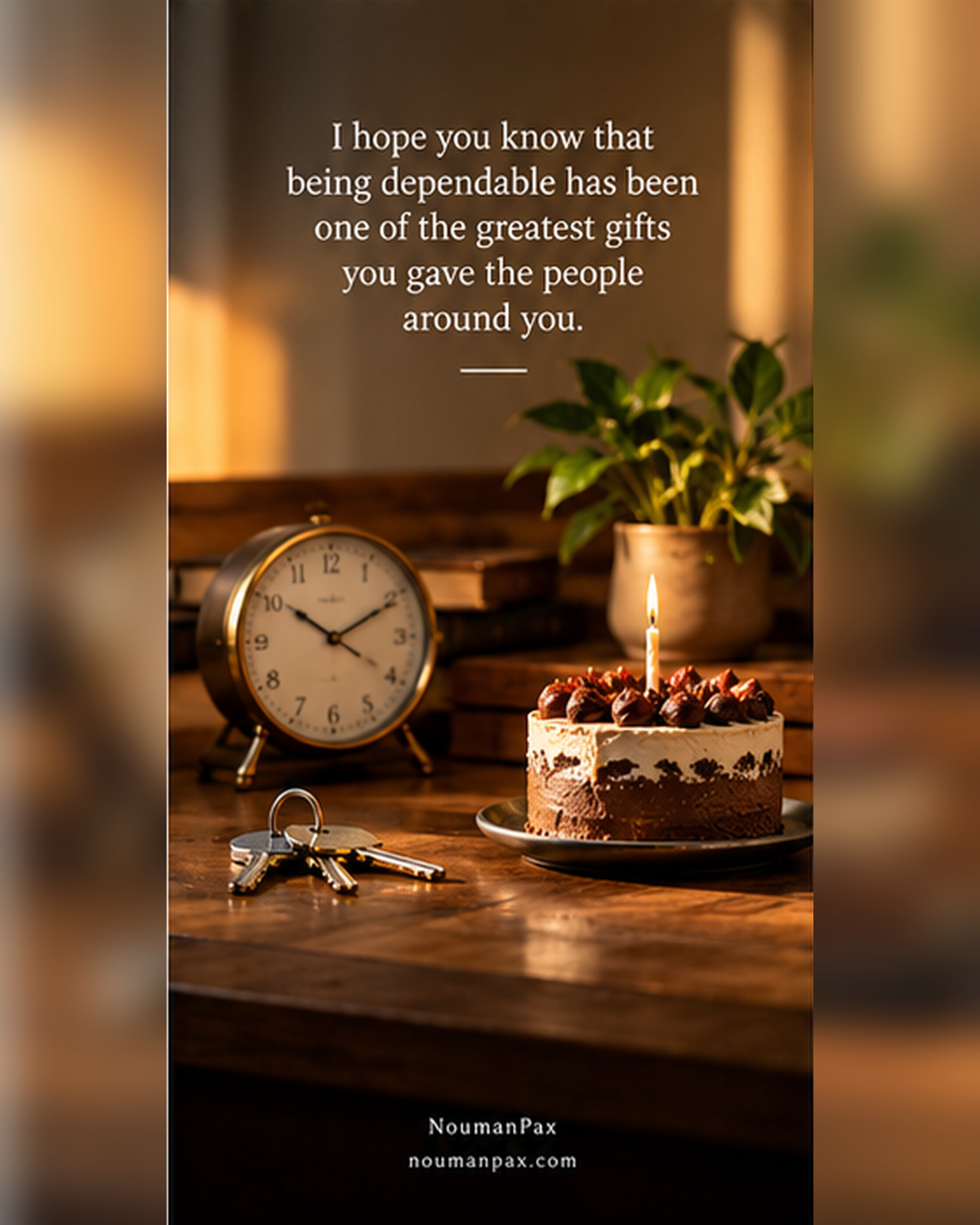 I hope you know that being dependable has been one of the greatest gifts you gave the people around you.