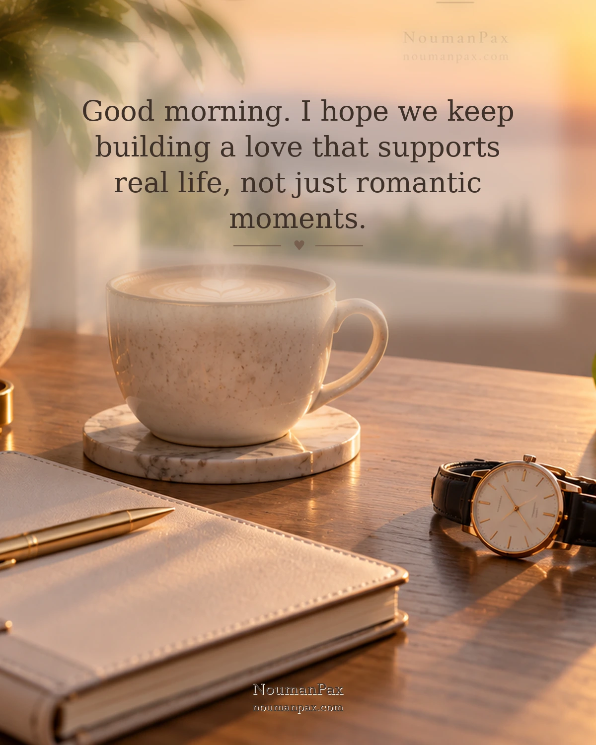 Good morning. I hope we keep building a love that supports real life, not just romantic moments.