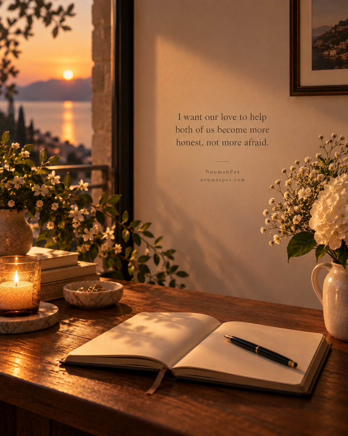 I want our love to help both of us become more honest, not more afraid.