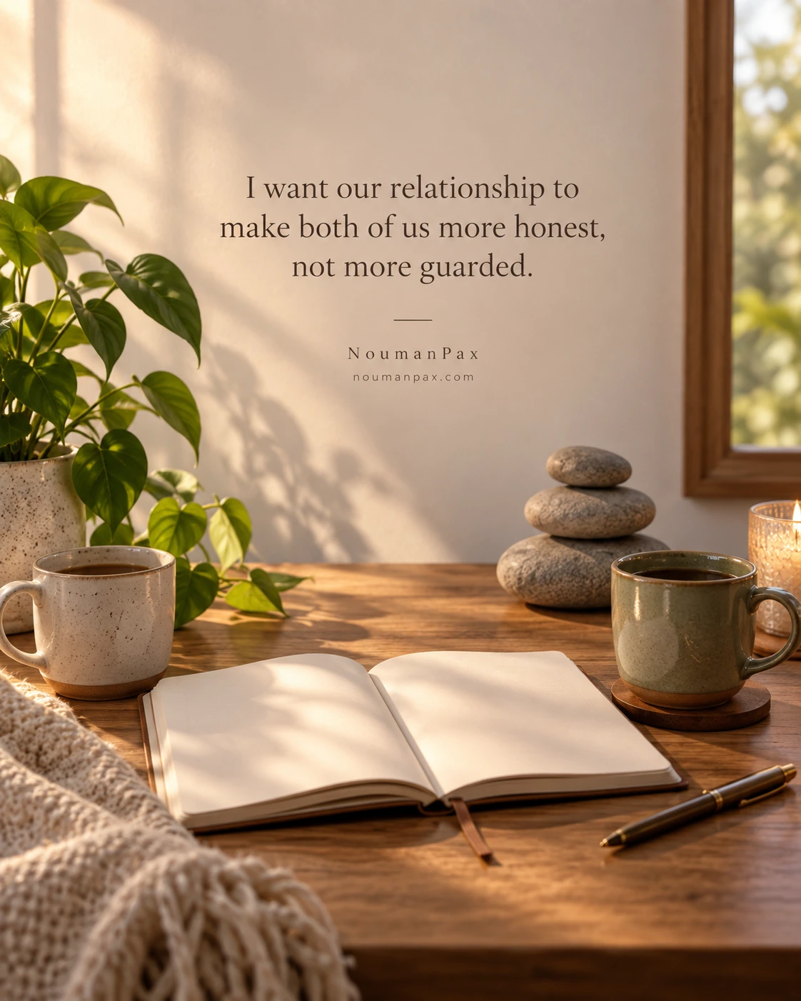 I want our relationship to make both of us more honest, not more guarded.