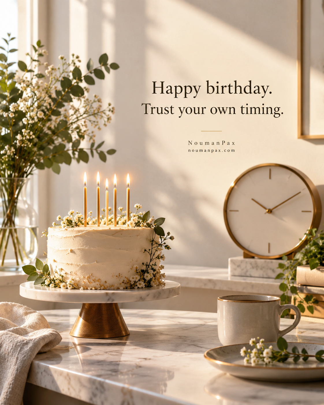 Happy birthday. Trust your own timing.