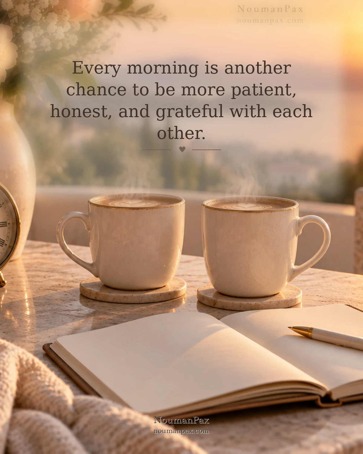 Every morning is another chance to be more patient, honest, and grateful with each other.