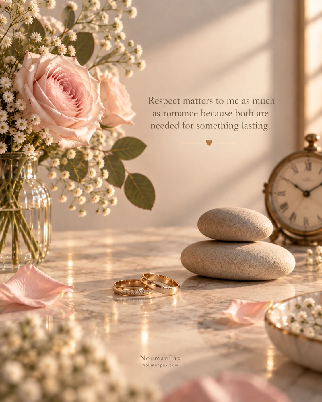 Respect matters to me as much as romance because both are needed for something lasting.