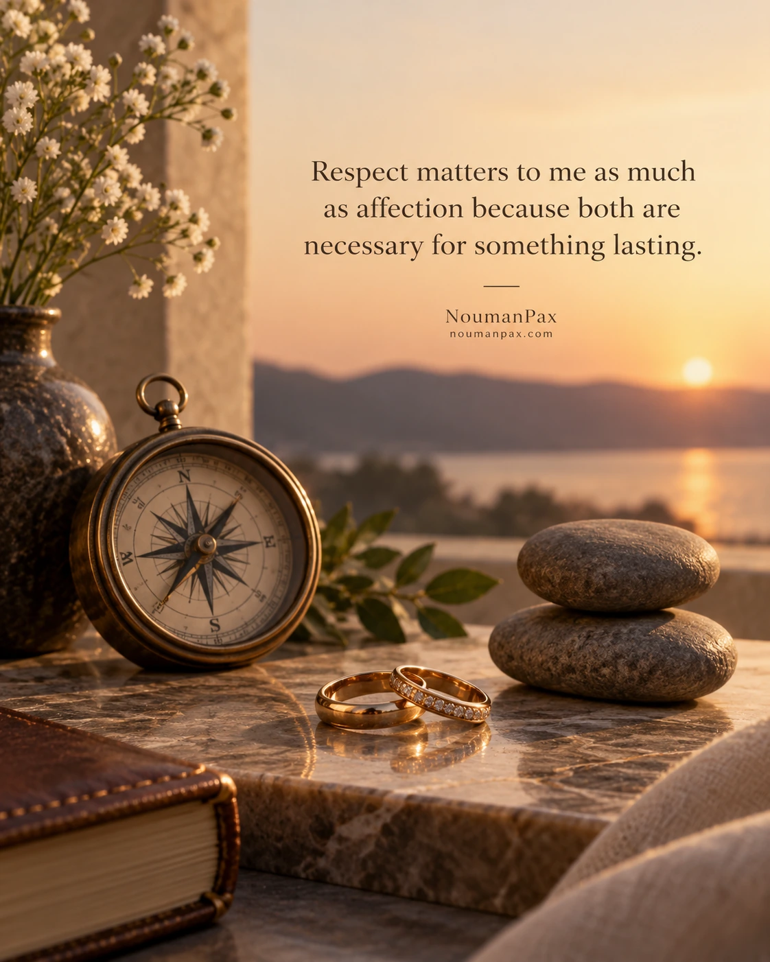 Respect matters to me as much as affection because both are necessary for something lasting.
