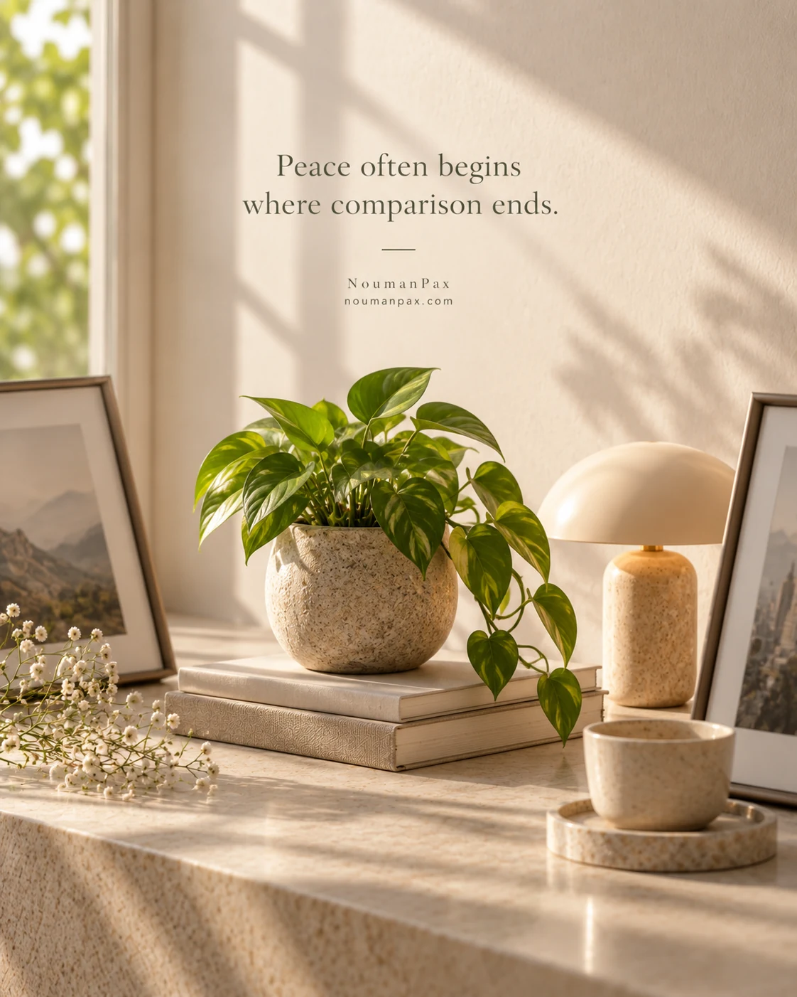 Peace often begins where comparison ends.