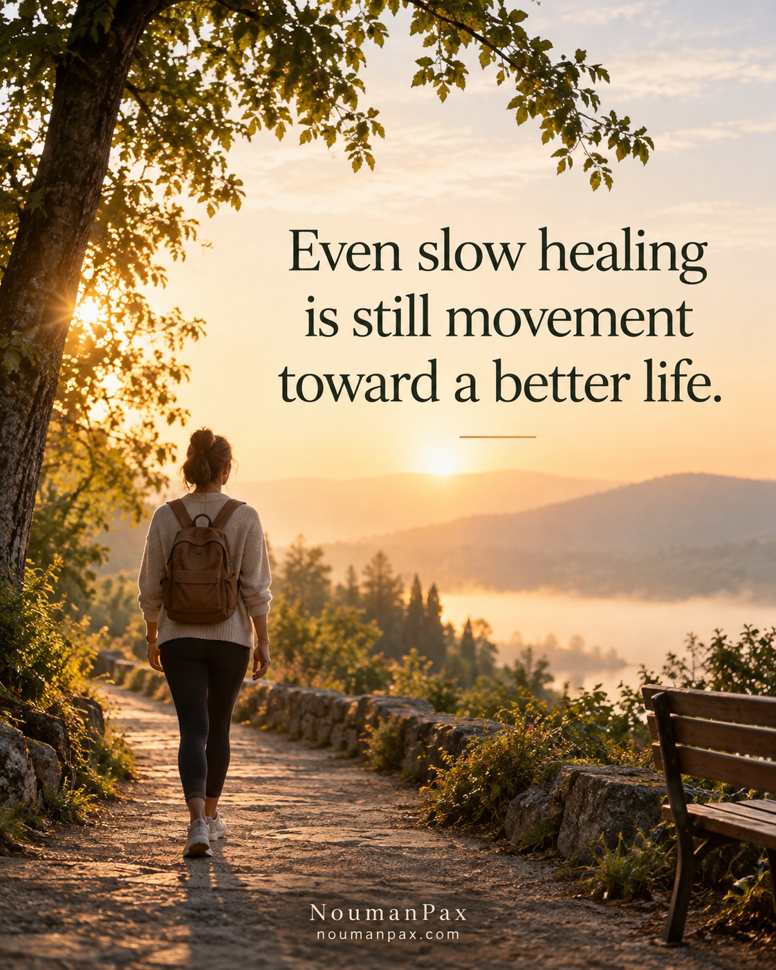 Positive quote — slow healing is still movement
