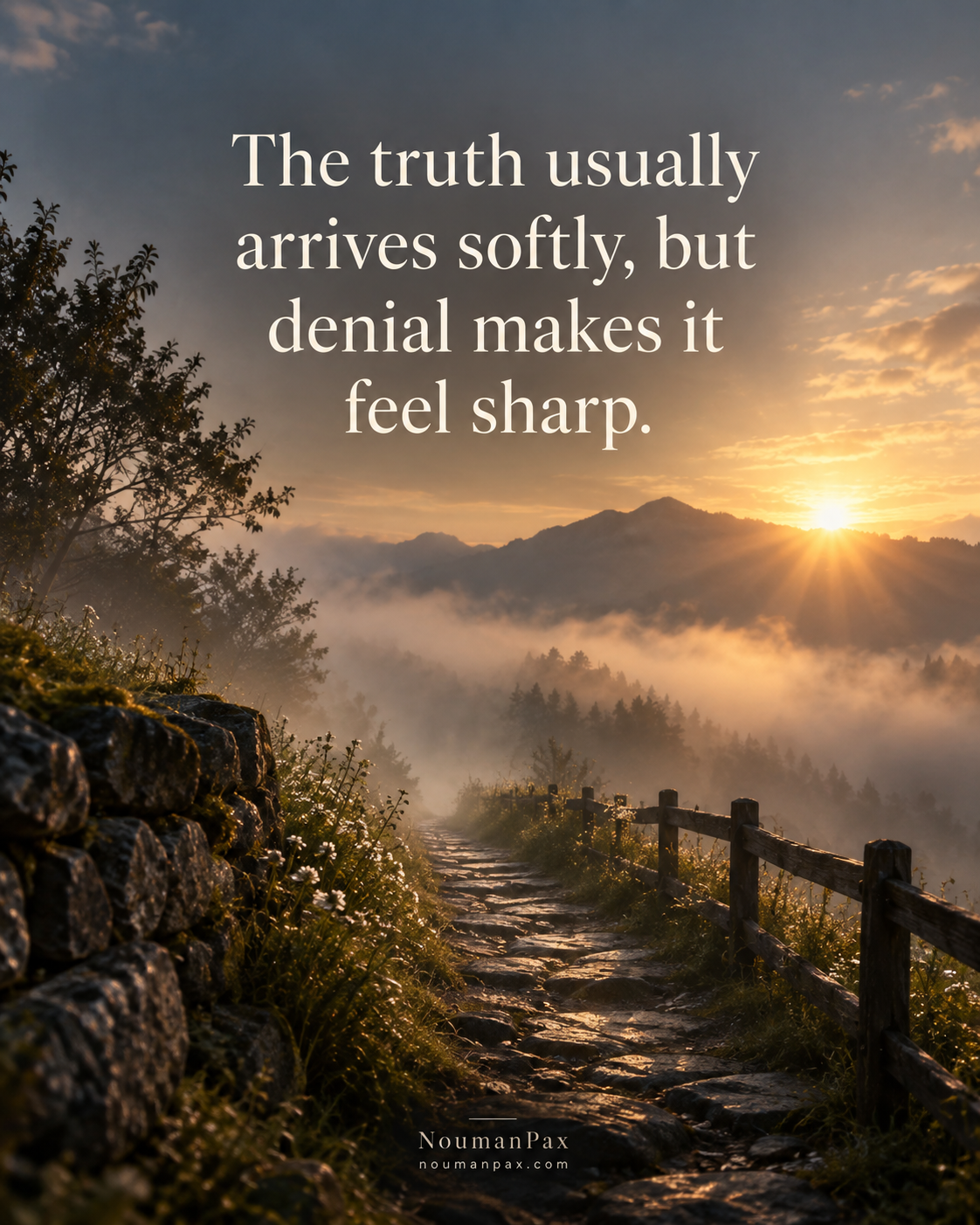 Truth arrives softly but denial makes it feel sharp