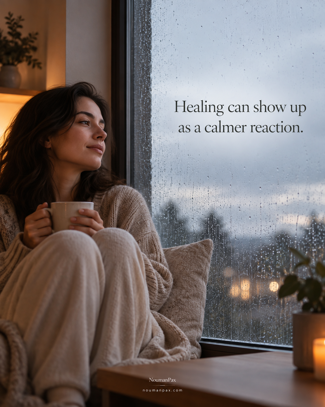 Healing can show up as a calmer reaction.
