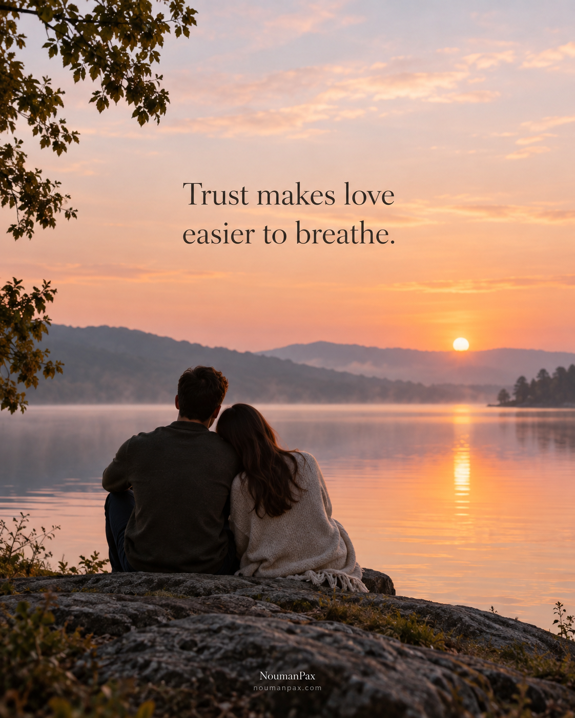 Relationship quote — trust makes love easier to breathe