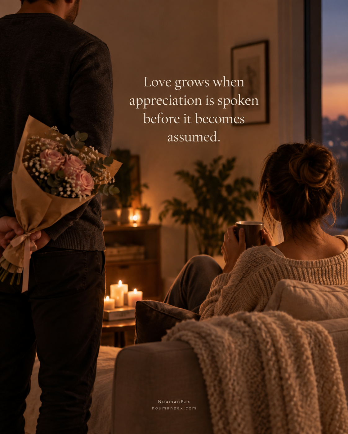 Relationship quote — love grows with appreciation