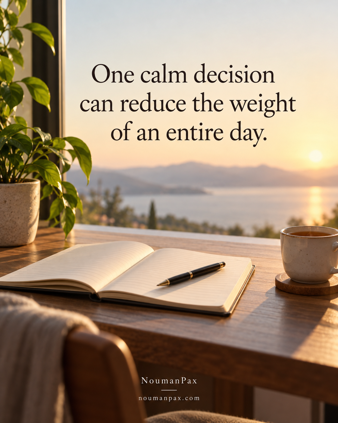 Positive quote — one calm decision reduces weight