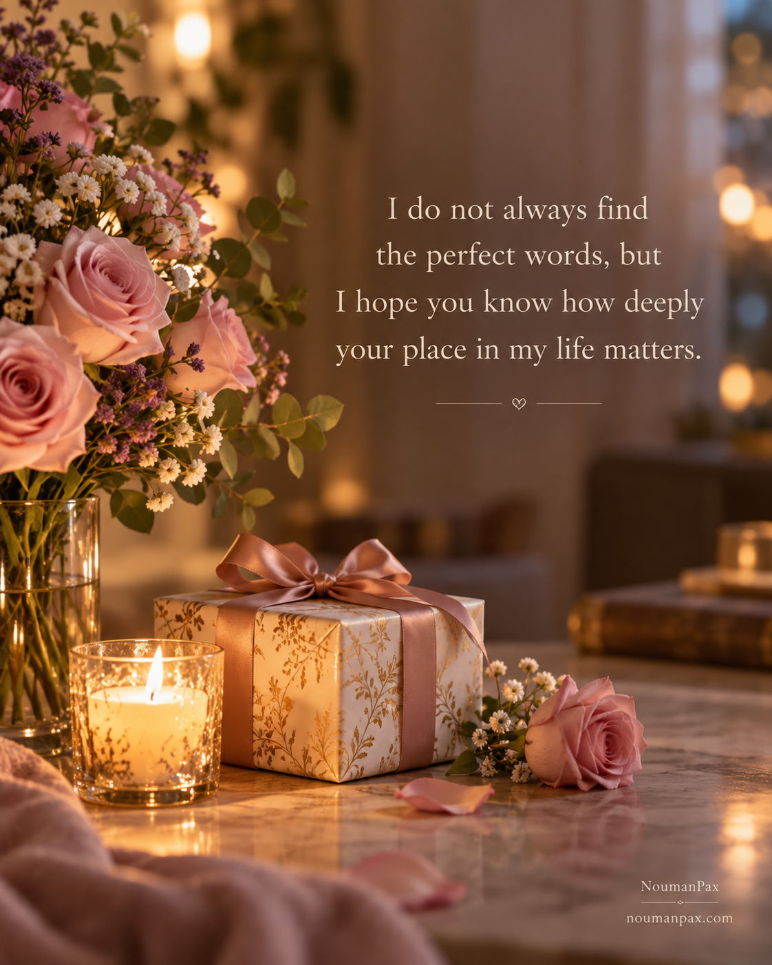 I do not always find the perfect words, but I hope you know how deeply your place in my life matters.