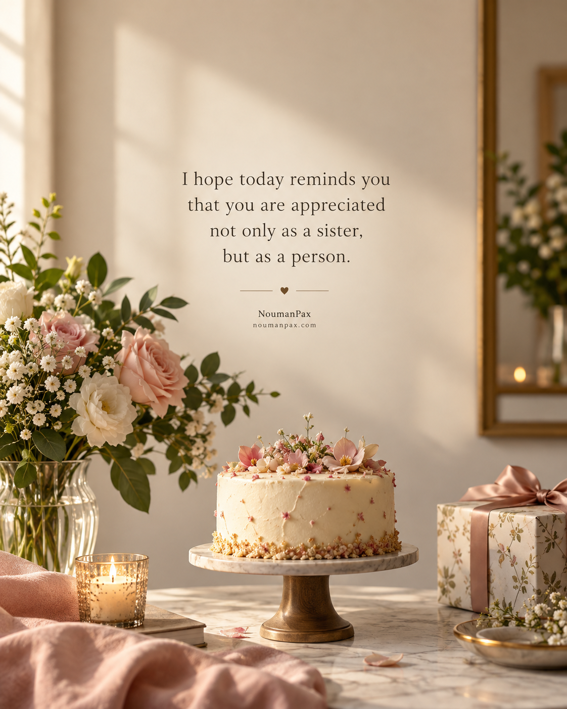 I hope today reminds you that you are appreciated not only as a sister, but as a person.