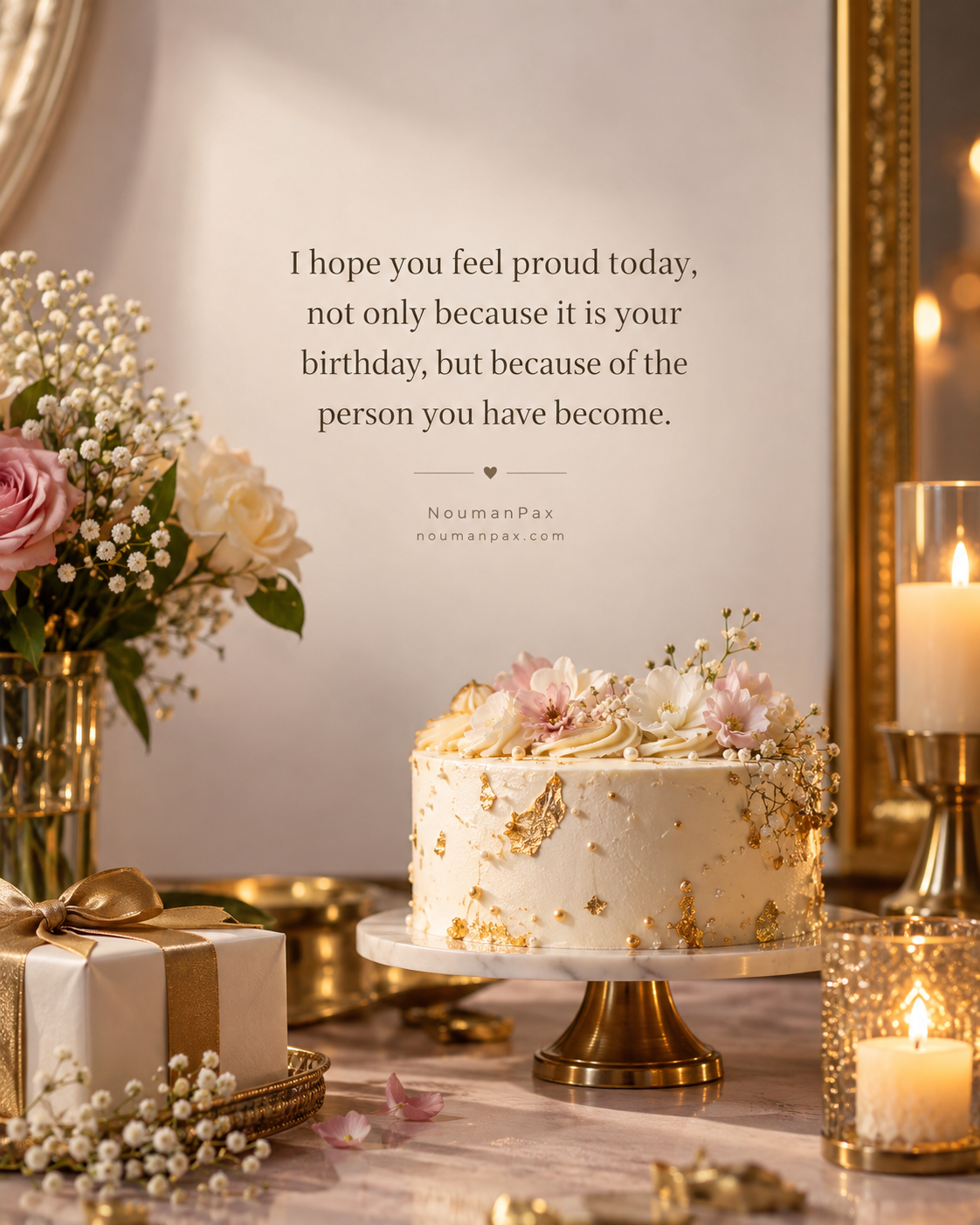 I hope you feel proud today, not only because it is your birthday, but because of the person you have become.