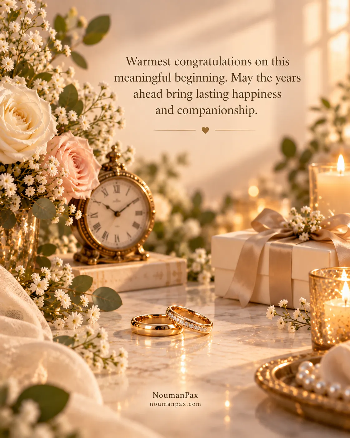 Warmest congratulations on this meaningful beginning. May the years ahead bring lasting happiness and companionship.
