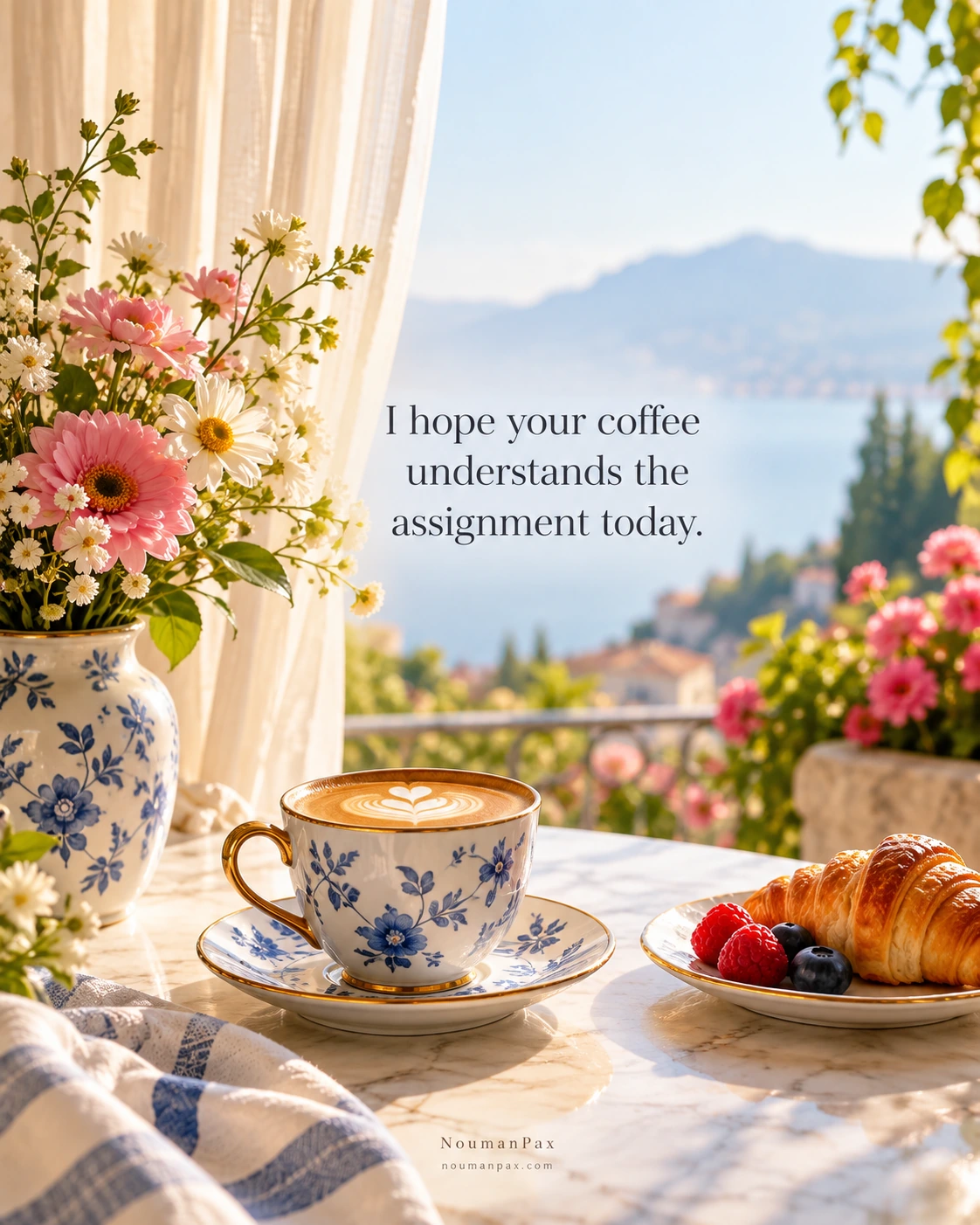 I wish I could be there to share a quiet morning with you, but until then, I hope this message reminds you how much your presence means to me.