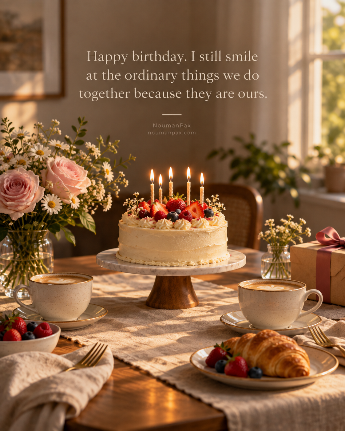 Happy birthday. I still smile at the ordinary things we do together because they are ours.
