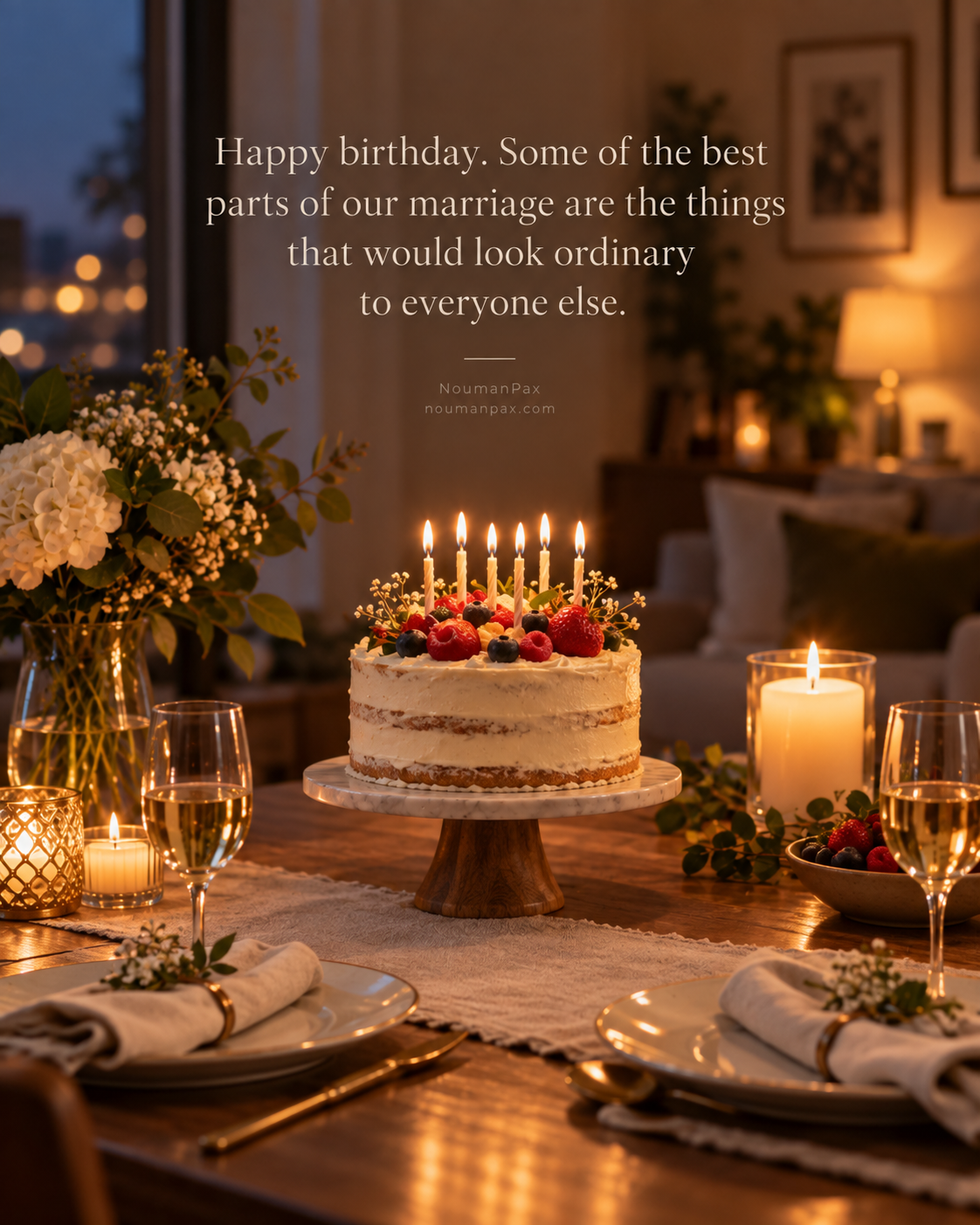 Happy birthday. Some of the best parts of our marriage are the things that would look ordinary to everyone else.