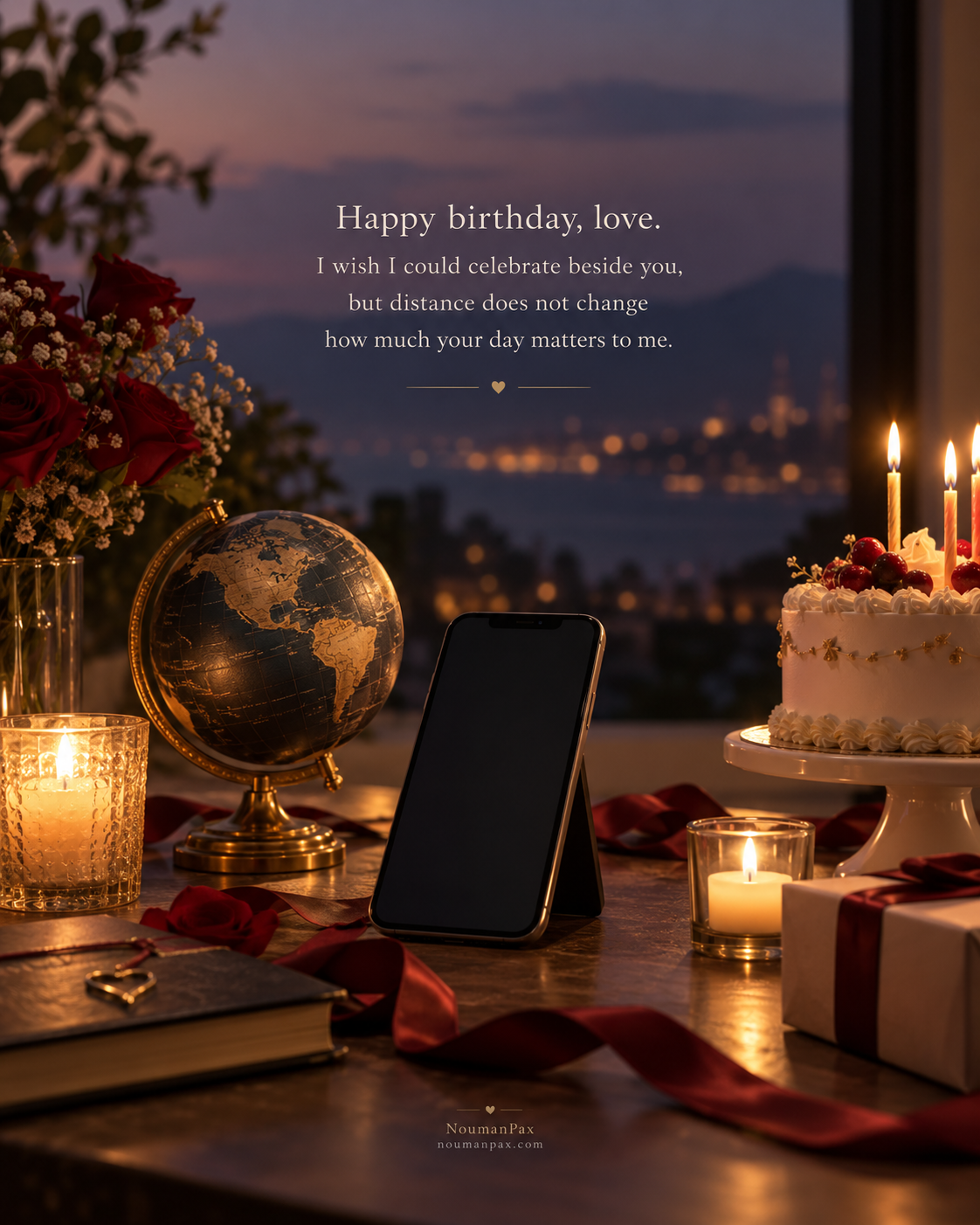 Happy birthday, love. I wish I could celebrate beside you, but distance does not change how much your day matters to me.