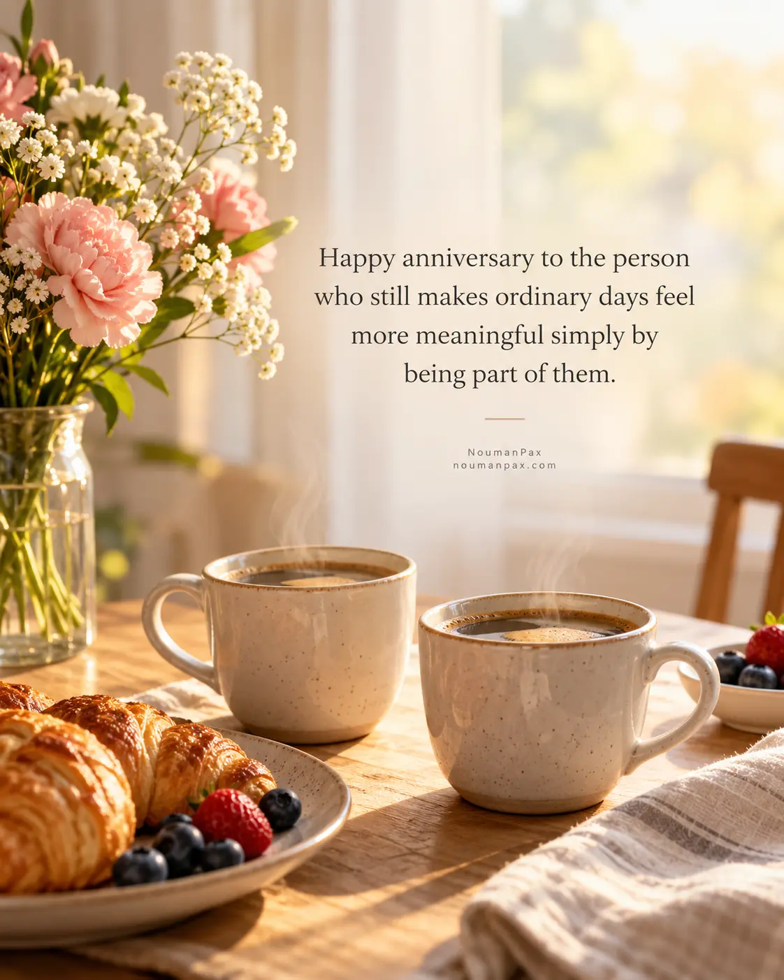 Happy anniversary to the person who still makes ordinary days feel more meaningful simply by being part of them.