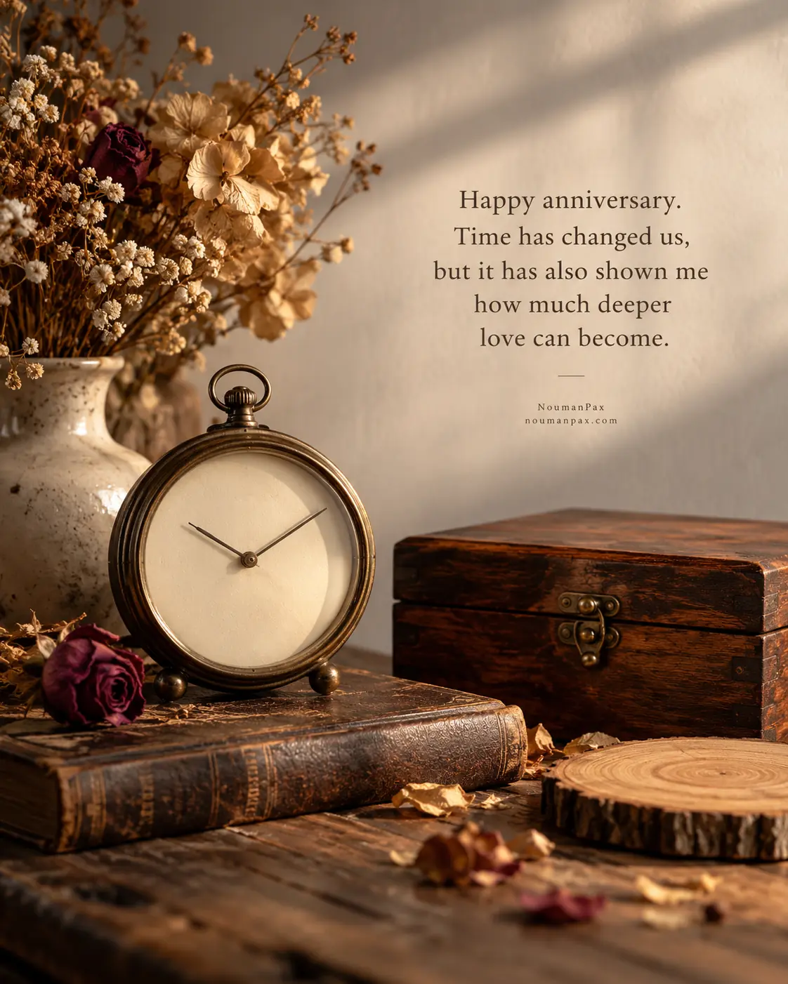 Happy anniversary. Time has changed us, but it has also shown me how much deeper love can become.
